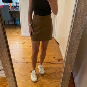 Brown Free People Faux Leather Skirt 2